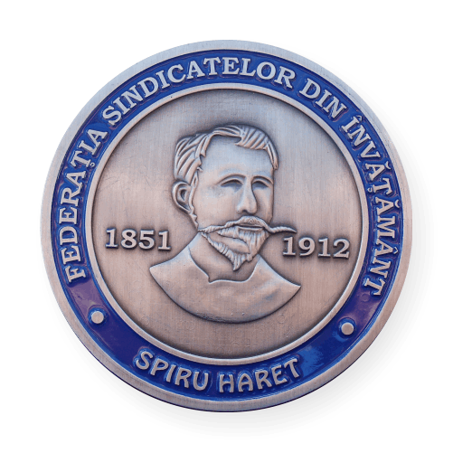 Medalie metalică personalizată 3D cu relief și forme sculpturale